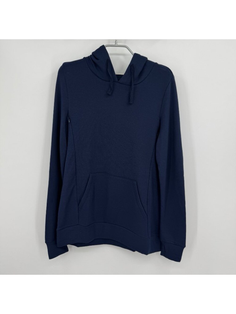 Quince Maternity Super Soft Fleece Pullover Hoodie Sweatshirt size XS in Navy